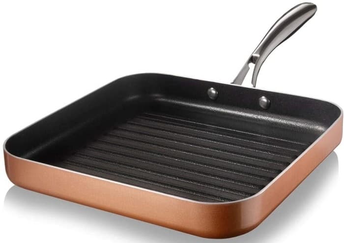 Gotham Steel Nonstick Grill Pan for Stovetops with Grill Sear Ridges