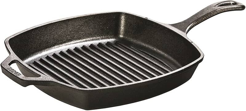 Lodge Pre-Seasoned Cast Iron Grill Pan With Assist Handle