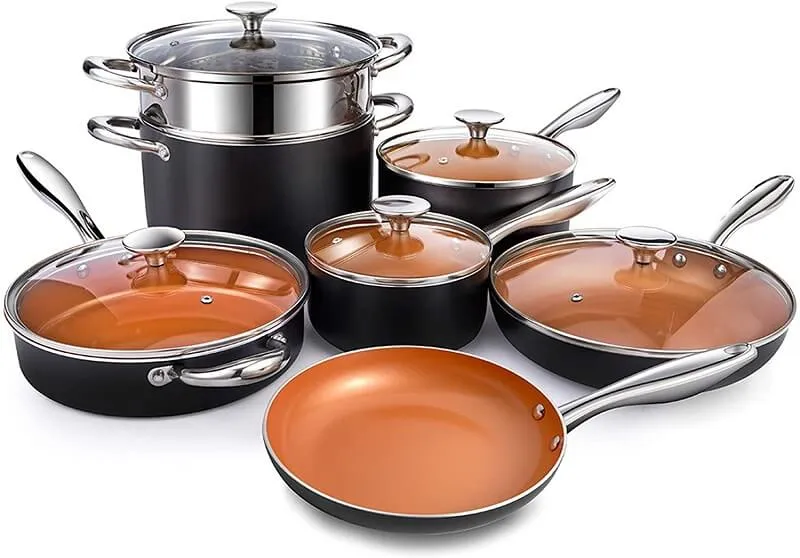 MICHELANGELO Copper Pots and Pans Set