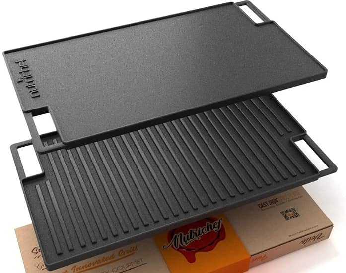 10 Best Cast Iron Grill Pan Reviews in 2021 - Top Picks 8 NutriChef Cast Iron Reversible Grill Plate
