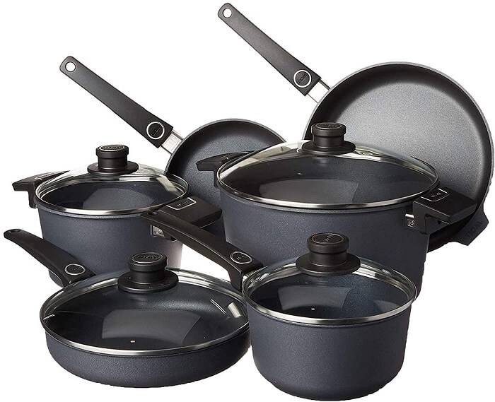 Best Titanium Cookwares Sets For 2022 9 Woll Diamond plus 10-Piece Cookware Set