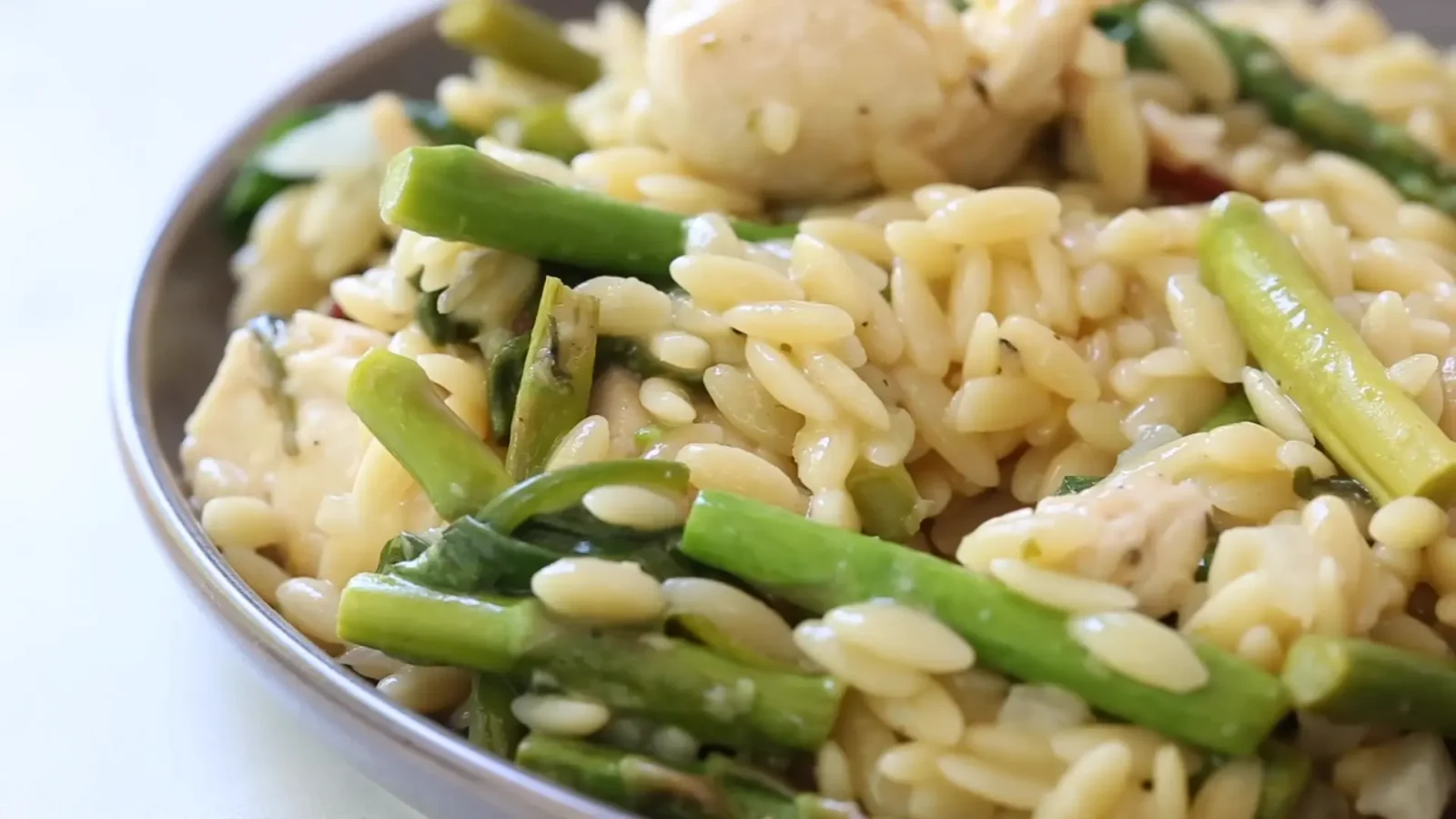 Chicken Asparagus and Spinach Orzo