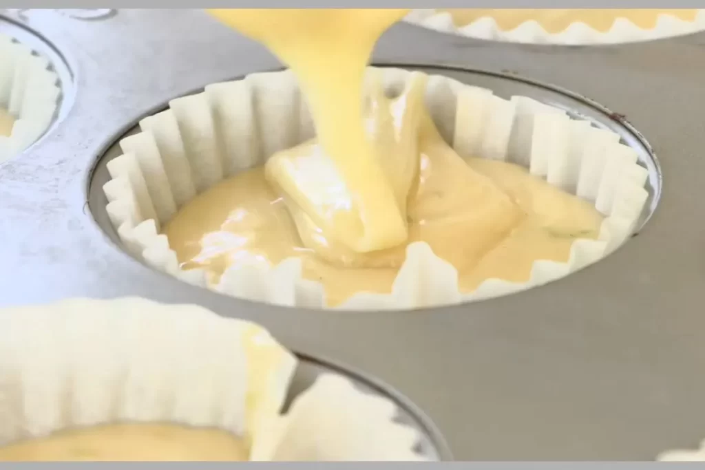 Pouring margarita dough in Cupcakes pan