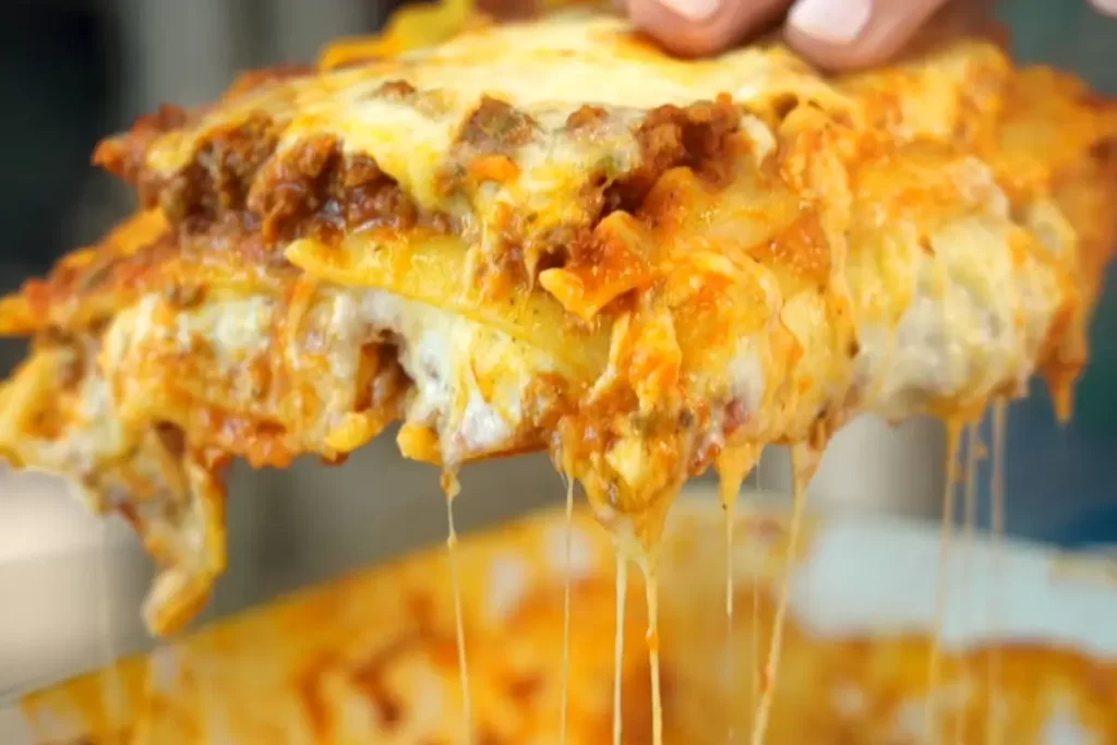 Treat lasagna Inside Oven