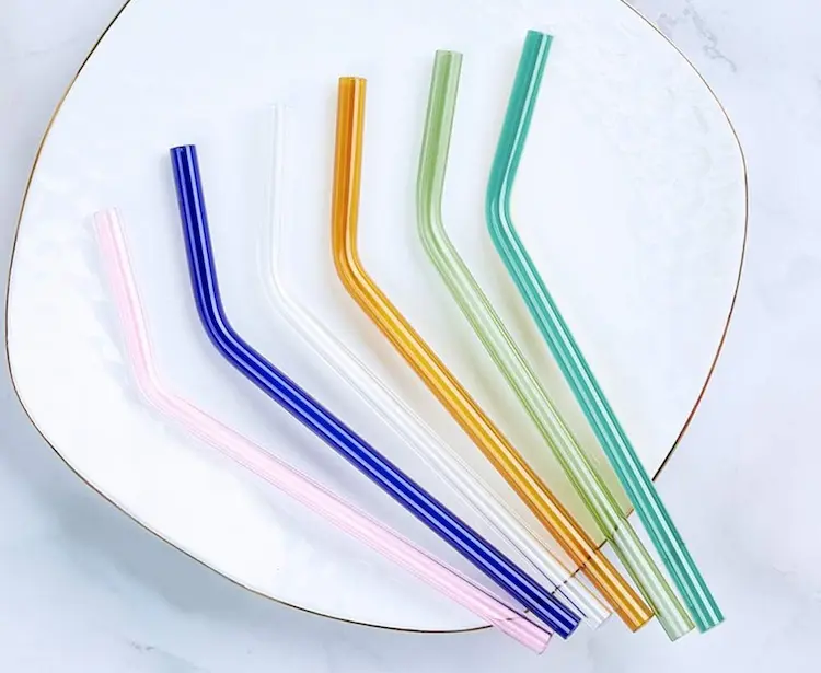 Bollovi Reusable Bent Glass Drinking Straws
