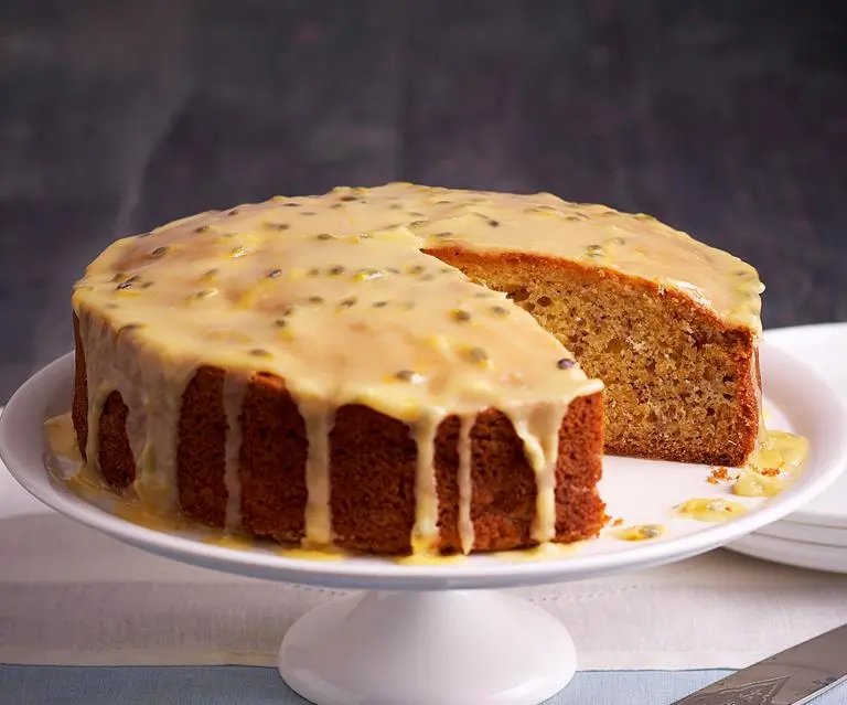 Banana Cake With Passionfruit Icing