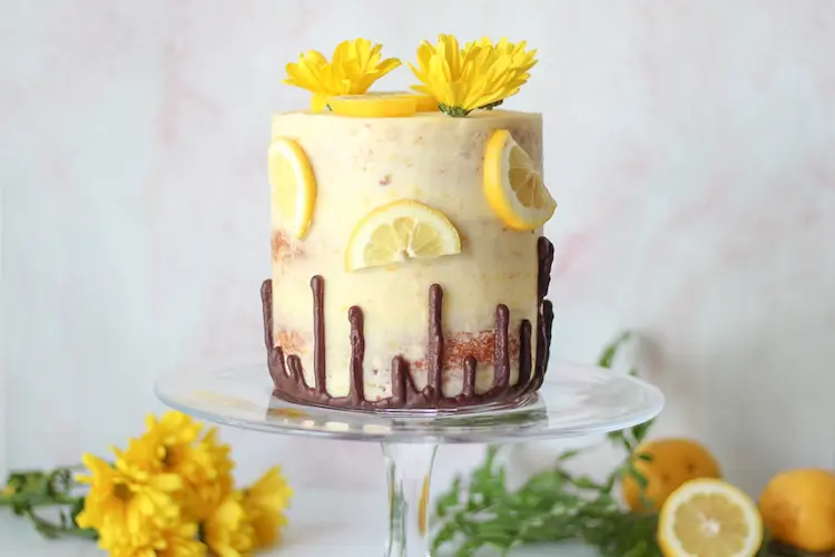 Lemon Cake With Lemon Ganache Cream And Buttercream