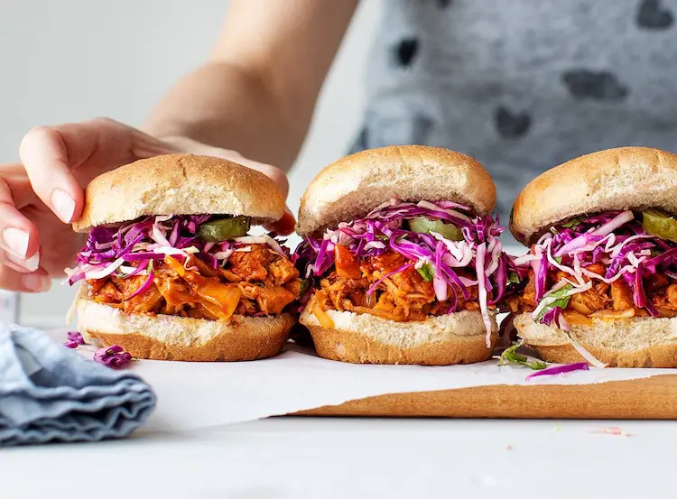 BBQ Pulled Jackfruit Sandwiches with Coleslaw