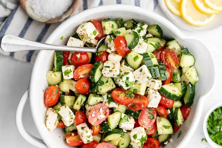 Cucumber and Tomato Salad with Feta and Dill
