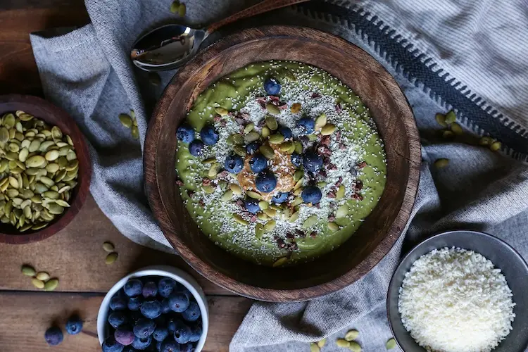 Rice and Green Smoothie Bowl