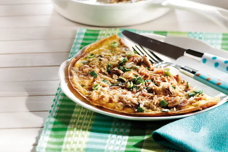 Rice and Mushroom Omelette