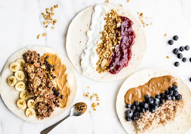 Rice and Nut Butter Breakfast Wrap