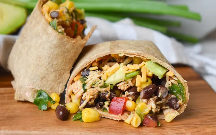 southwestern Chicken Wrap with Avocado and Black Beans