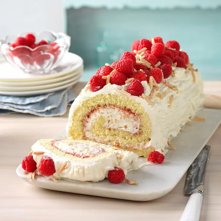 Almond Raspberry Cake Roll