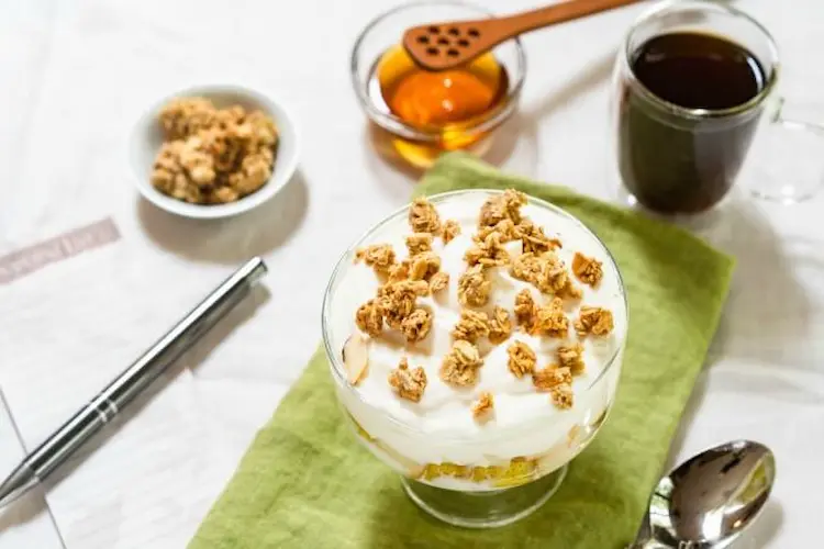 Granola Yogurt Parfait with Honey Drizzle