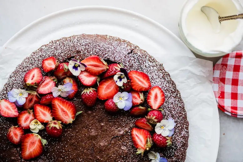 Mexican Chocolate Cake with Berries