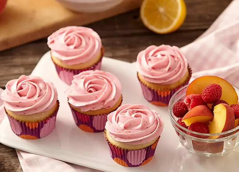 Peach Melba Cupcakes