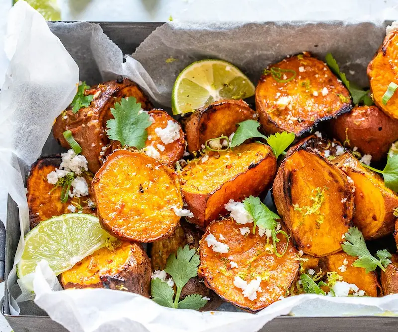 Roasted Sweet Potatoes with Lime Zest