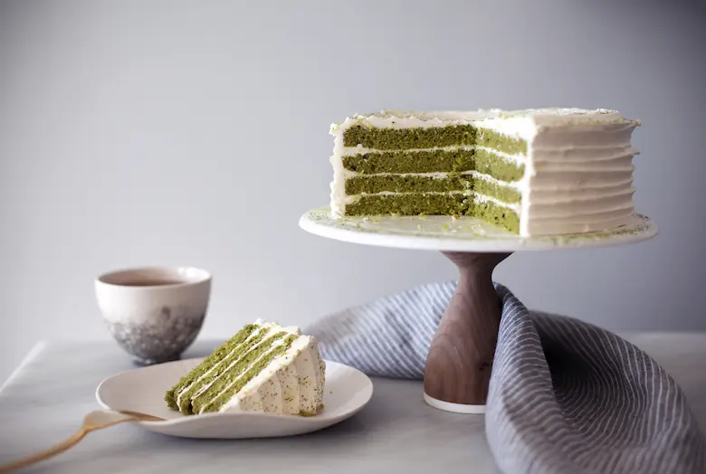 Matcha Green Tea and White Chocolate Cake