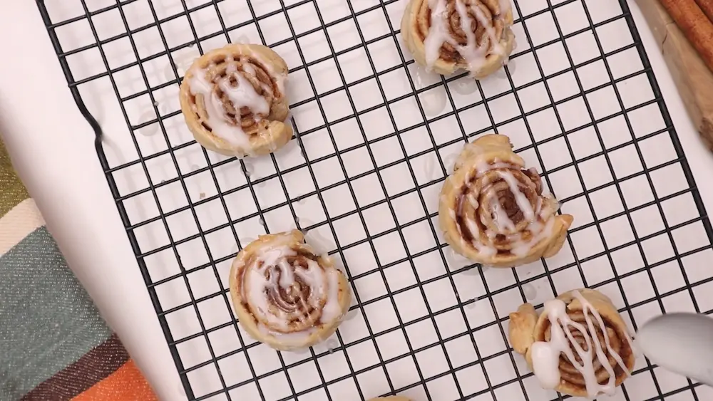 Pie Crust Cinnamon Rolls with icing