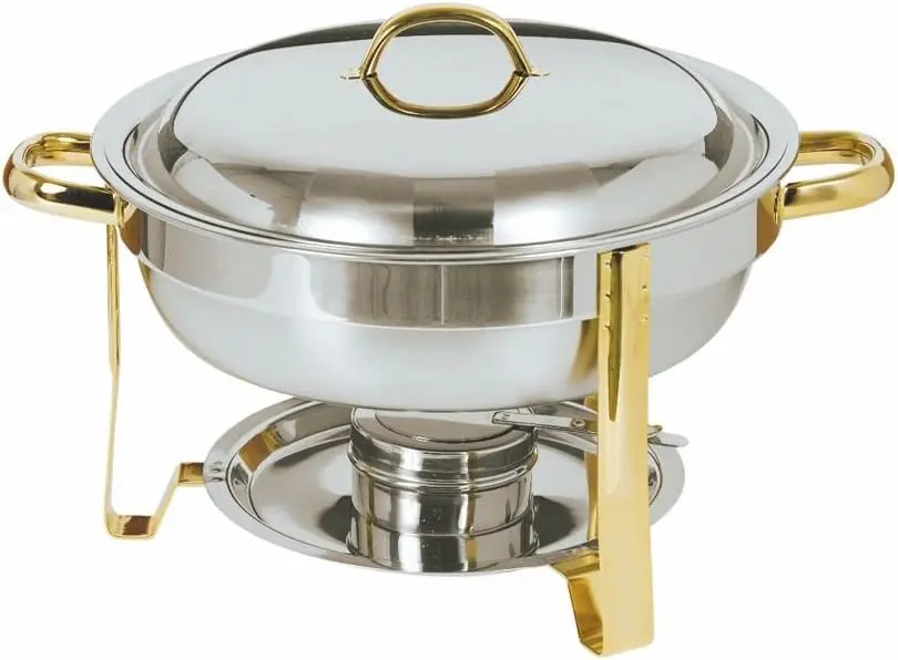 Update International DC-4 Stainless Steel Gold-Accented Chafer