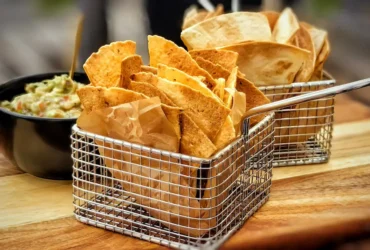 Tortilla Chips with Guacamole (Air Fryer)